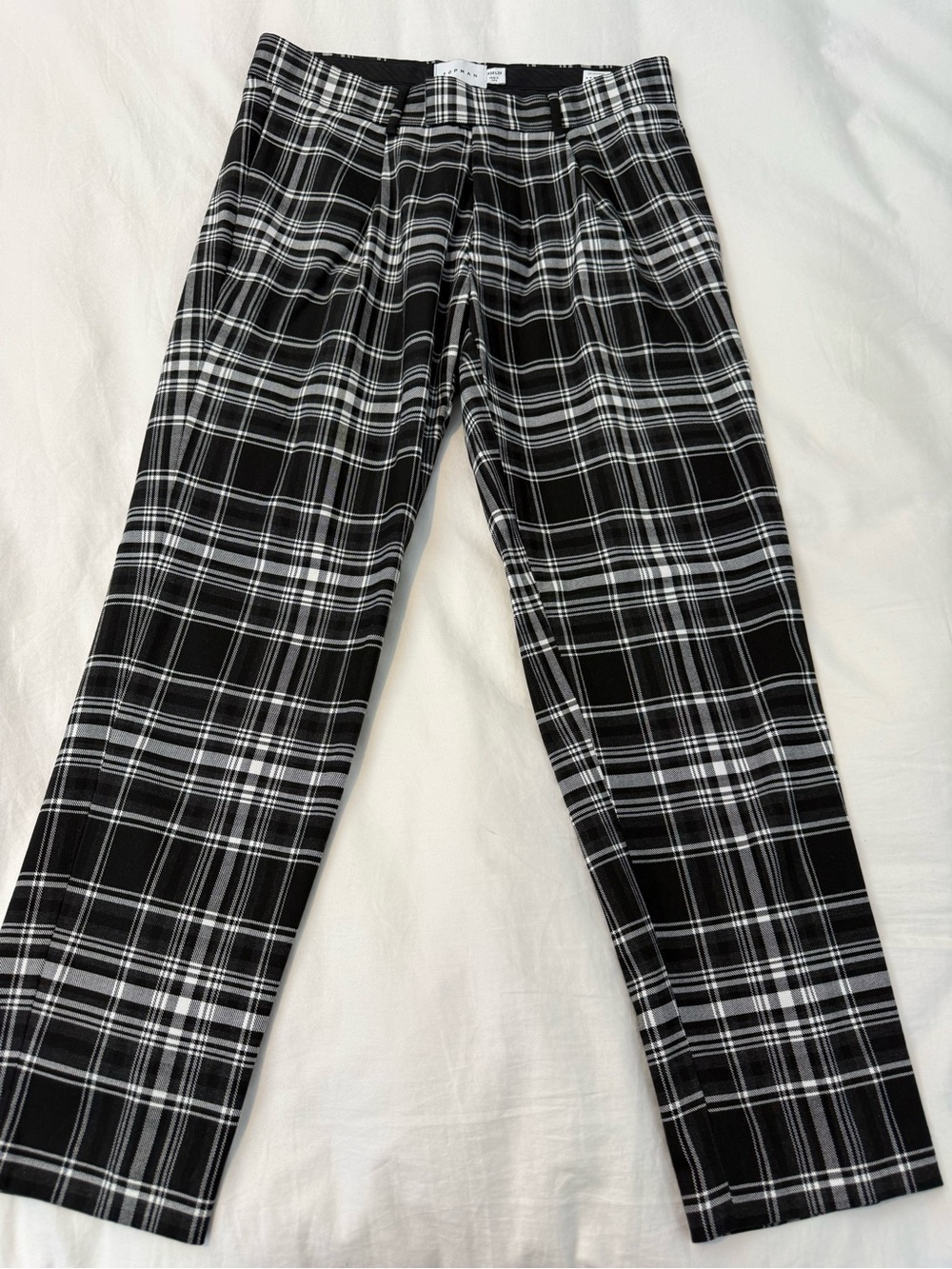 Topman Black and White Plaid Chinos